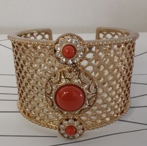 Lia Sophia Gold and Red Statement Bracelet